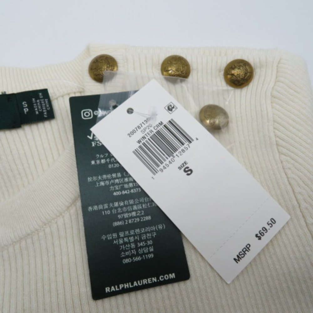 LAUREN Ralph Lauren Button Shoulder Detail Sweater - Picture 5 of 6